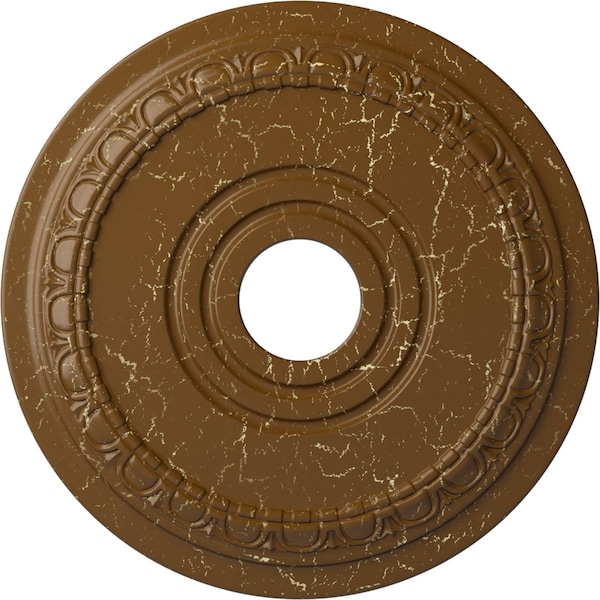 Ekena Millwork Munich Ceiling Medallion (Canopies up to 5 5/8"), 17 1/2"OD x 3 5/8"ID x 1"P, Smokey Topaz Crackle CM17MUSTC - main